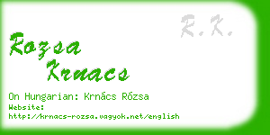 rozsa krnacs business card